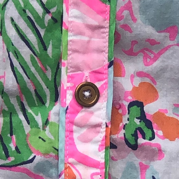 Lilly Pulitzer Vivid Color Button Down Blouse size Small Petite - Picture 9 of 12